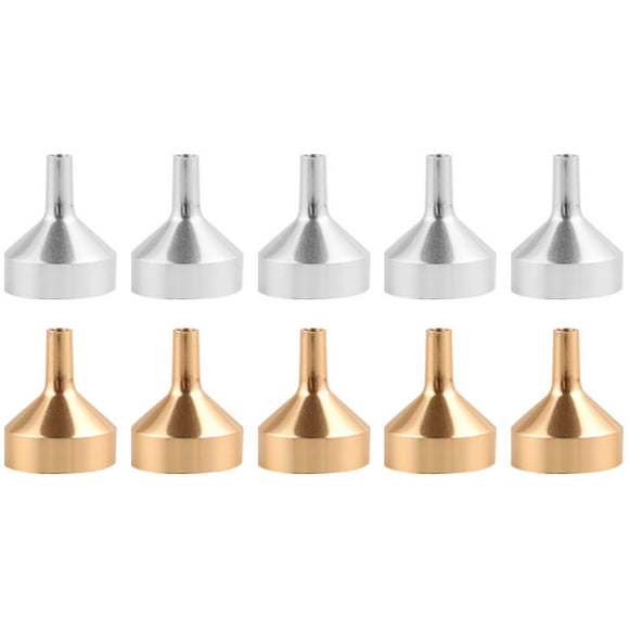 10pcs Mini embudos de alumita Perfume de aceite esencial Transferencia de líquidos Funnels