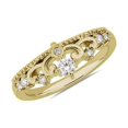 thumbnail image 1 of 0,15 Ct P.t. Forme Ronde Diamond Naturel Dernier Design Alliance pour Femmes Or Jaune Massif 14K Taille 8, 1 of 7