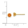 thumbnail image 3 of 14K Yellow Gold Earring Stud Women'S Citrine 4 mm Madi K Round 4Mm Post Earrings, 3 of 3