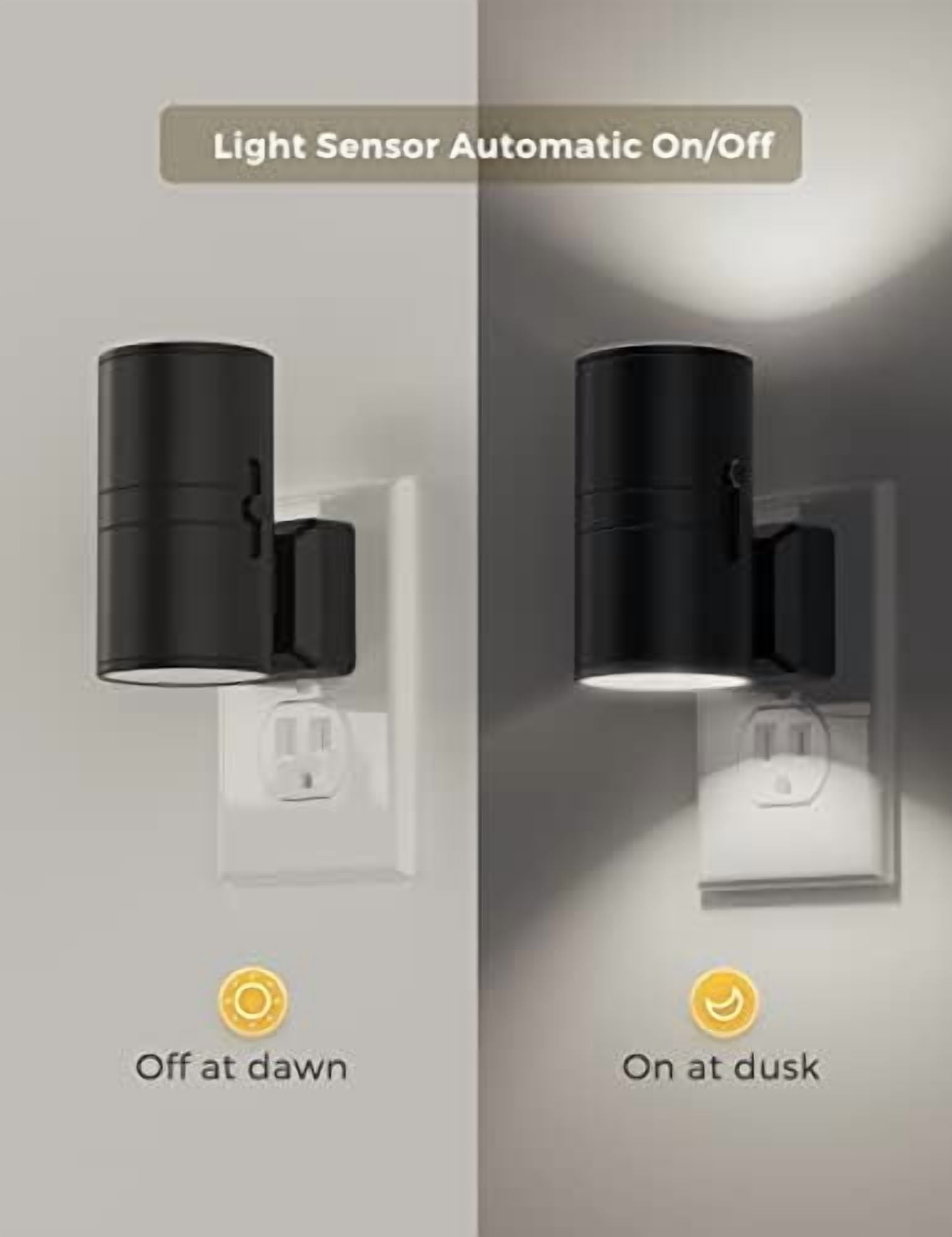 Bright Night Light, Night Lights Plug into Wall, 5000K Daylight White, Dimmable Nightlight Plug in with Light Sensor, Decorative LED Nightlights for Hallway Bathroom Kitchen, 2 Pack