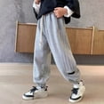 thumbnail image 2 of Gunia Little Boys Sweatpants Joggers Casual Jogger Pants Fall Soft Blend Elastic Waistband Activewear Long Trousers Kids Street Style Athletic Pants Grey 5-6 Years, 2 of 9