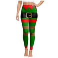 thumbnail image 7 of TTUHYWXI Women's Funny Printed Ugly Christmas Leggings Soft Stretchy Holiday Tights (Dark Green, L), 7 of 7