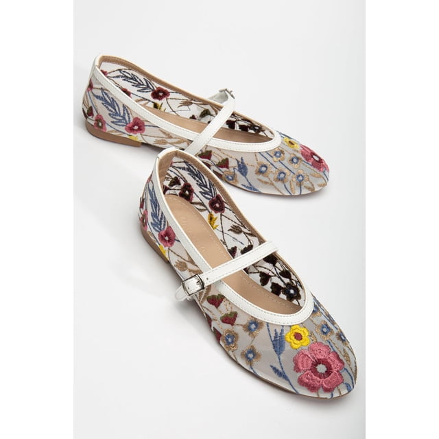 Fauna - Zapatos planos Mary Jane de malla blanca blanco 25 CM