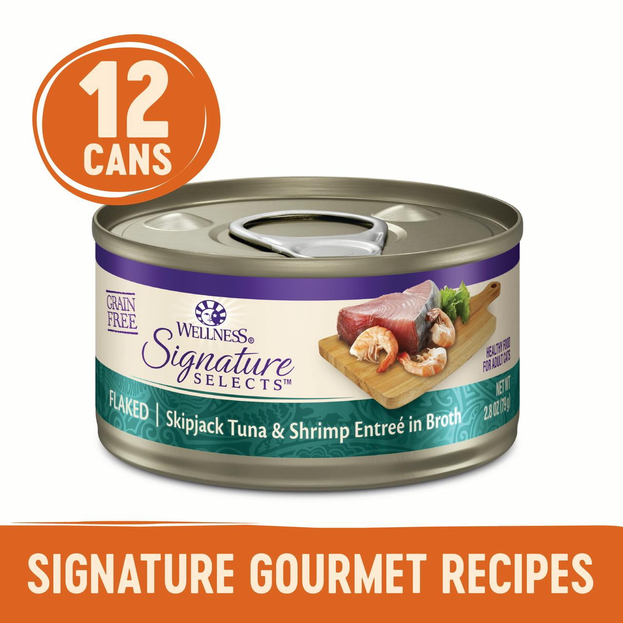 Wellness CORE Signature Selects Natural Grain Free Wet Canned Cat Food, Flaked Skipjack Tuna