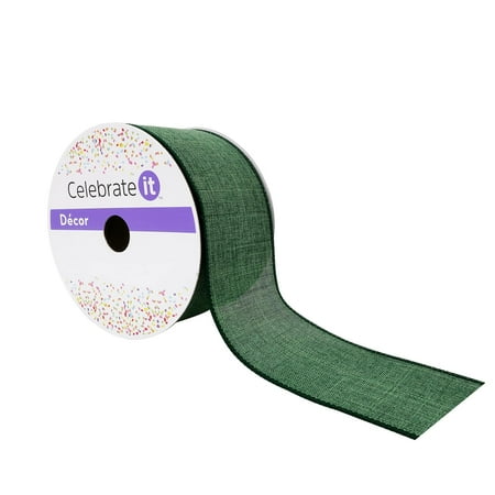 UPC: 0191518419252 | 2.5 Faux Linen Wired Ribbon by Celebrate It™ Décor