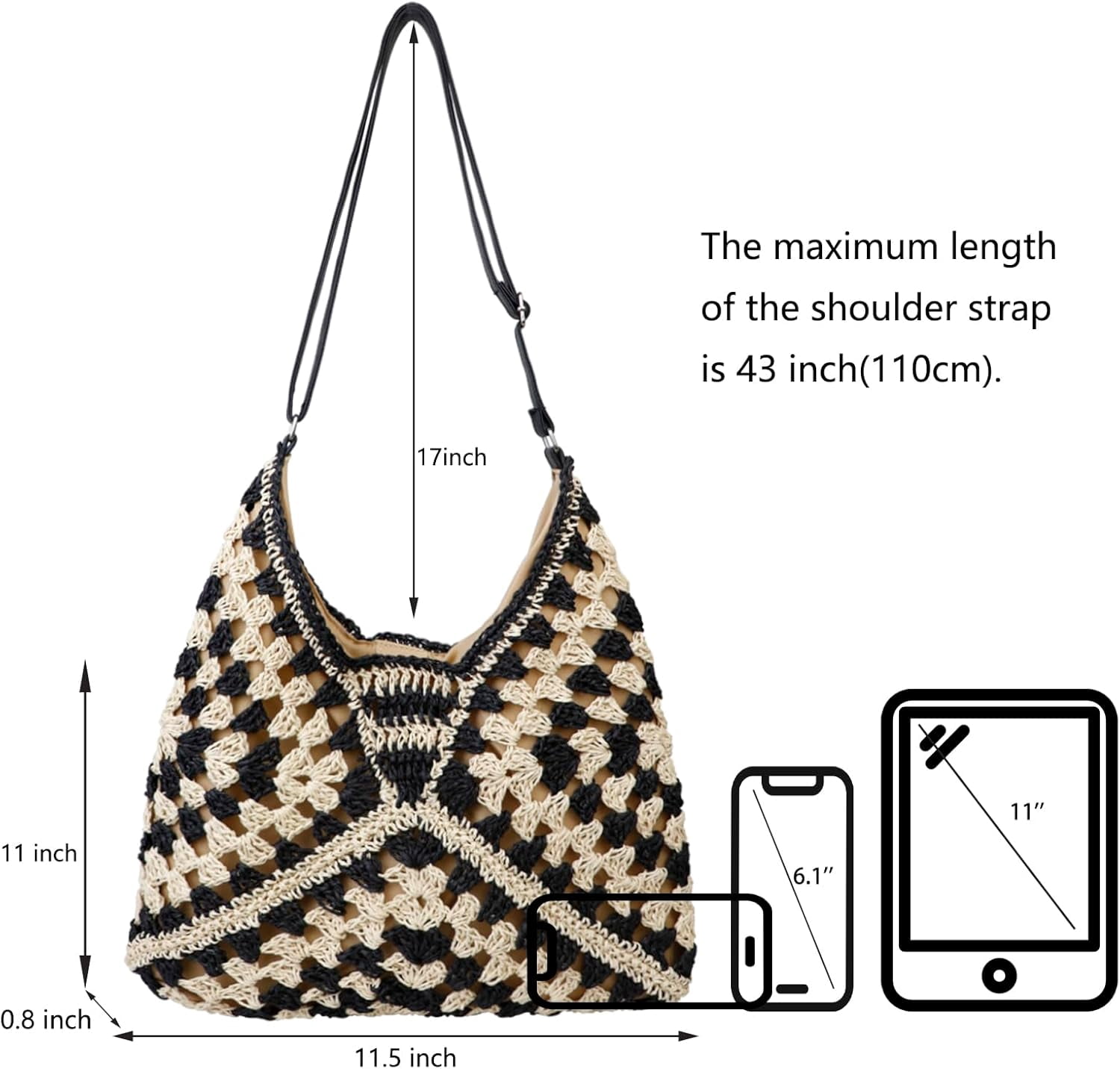 Straw Purses for Women 2024 Summer Purses Large Straw Beach Bag Woven Tote Bag Hobo Purse Shoulder Handbags