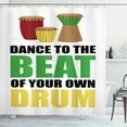 thumbnail image 1 of Drums Shower Curtain, Dance to the Beat of Your Own Drum Lettering Show Time Party Mood Musical Performance, Fabric Bathroom Set with Hooks, 69W X 70L Inches, Multicolor, by Ambesonne, 1 of 3