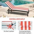 thumbnail image 2 of Pellebant 2 Pack Outdoor Chaise Lounge Cushions, Weatherproof Striped Outdoor Chaise Cushion 80" x 23"(1-Pack, Red & White Stripes), 2 of 7