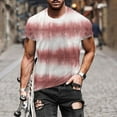 thumbnail image 2 of Clerance-Sale Mens Shirts Fashion Digital Gradient Printing Short Sleeve Men's T-shirts Stylish Big & Tall Plus Mens Tops Workout Trendy Crew Neck Daily Tank Tops Men(Pink,XL), 2 of 5