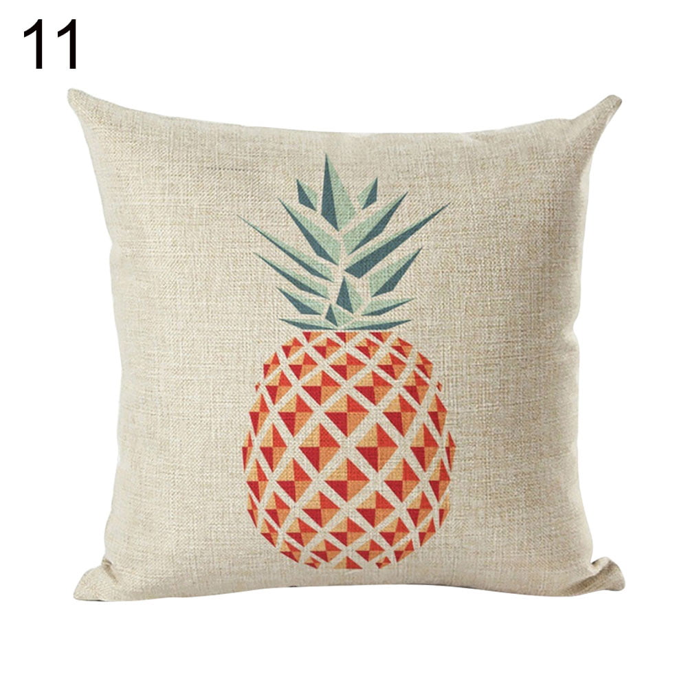 Vintage Pineapple Linen Throw Pillow Case Cushion Cover Sofa Bed Car Decor Worth 
