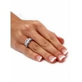 thumbnail image 3 of PalmBeach Jewelry Princess-Cut Created White Sapphire 3-Stone Ring 3.43 TCW in Platinum-plated Sterling Silver, 3 of 5