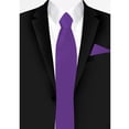 thumbnail image 4 of Jacob Alexander Men's Solid Color Pocket Square Handkerchief Hanky - Purple, 4 of 6