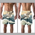 thumbnail image 3 of luoweisi Men's Beach Shorts Quick Dry Swim Trunks with Mesh Lining Seagull L, 3 of 5