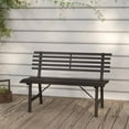 thumbnail image 1 of vidaXL Banc de Jardin 110 cm Acier Noir, 1 of 4