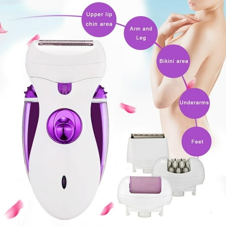 Reactionnx Electric Epilator for Women Hair Remover Shaver Bikini Trimmer Ladies Razor Callus Remover 4 In 1 Rechargeable Hair Removal for Face Body Underarms Legs