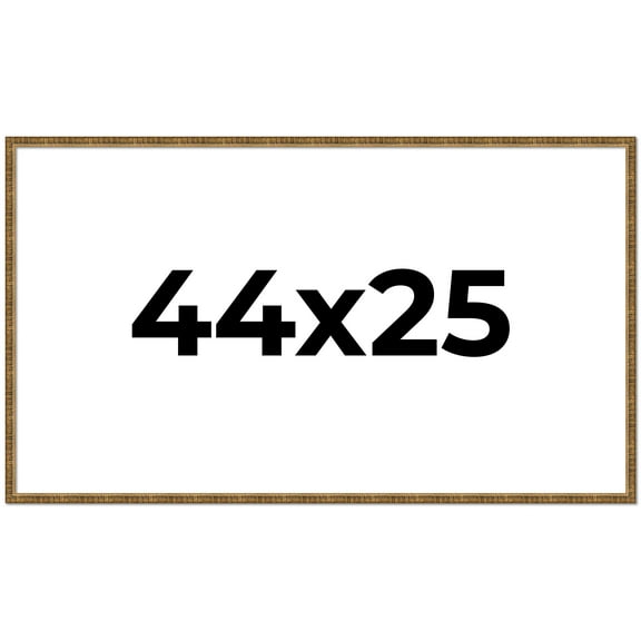 44x25 Frame Gold Solid Wood Picture Frame - Complete Modern Photo Frame Includes UV Acrylic