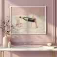 thumbnail image 2 of Girly Pink Wall Art Canvas Artwork Wall Decor Champagne In Bed Prints Painting Art Prints Picture Home Bar Cart Dorm Room Bedroom Decoration No Frame, 2 of 8