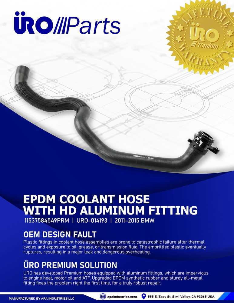 URO Parts URO-014193 HD Aluminum Connector, EPDM Synthetic Rubber