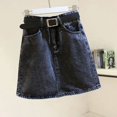 thumbnail image 2 of Minifalda vaquera adelgazante de cintura alta negra y gris para mujer, estilo nuevo de verano a la moda, versión coreana, falda ajustada, 2 of 5