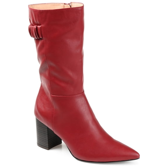 Journee Collection Womens Wilo Tru Comfort Foam Wide Calf Stacked Heel Mid Calf Boots