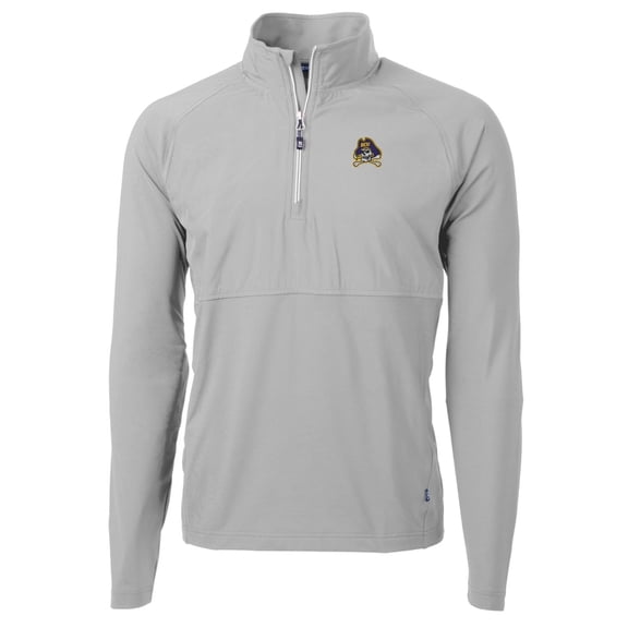 Men's Cutter & Buck Silver ECU Pirates Adapt Eco Knit Hybrid Recycled Quarter-Zip Pullover Top
