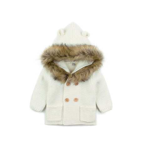 

VIKING GLORY 0-2Y Newborn Baby Hooded Jacket Cardiagan Coat Sweater Winter Warm Sweater