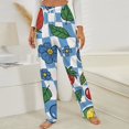 thumbnail image 3 of Fruit Floral Checkered Pattern Winter Female Pants Flannel High Waist Women Pants Lady Warm Straight Leg Plush Trousers, 3 of 7