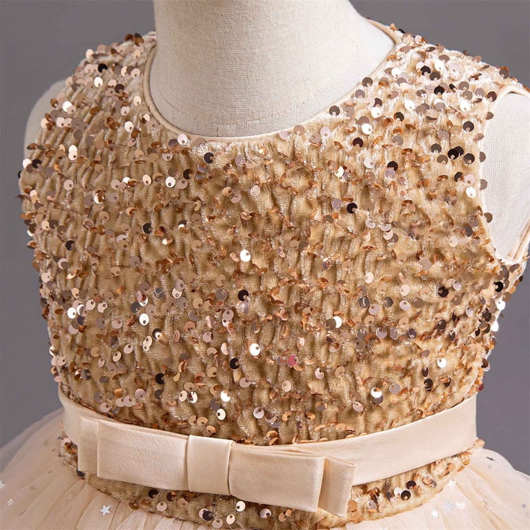 5t sequin dress Younger Tree Toddler Dress Toddler Girls Sleeveless Star Sequin Tutu Dress