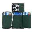 thumbnail image 2 of Luxury Wallet Case Compatible with iPhone 14 Pro Max 6.7 inch,Zipper Closure Luxary PU Leather with Phone rope Card Slot Shockproof Kickstand Case for iPhone 14 Pro Max 6.7 inch,Deep Green, 2 of 12