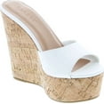 thumbnail image 7 of BAMBOO Women's Clear Band Platform Wedge Slide, 7 of 7