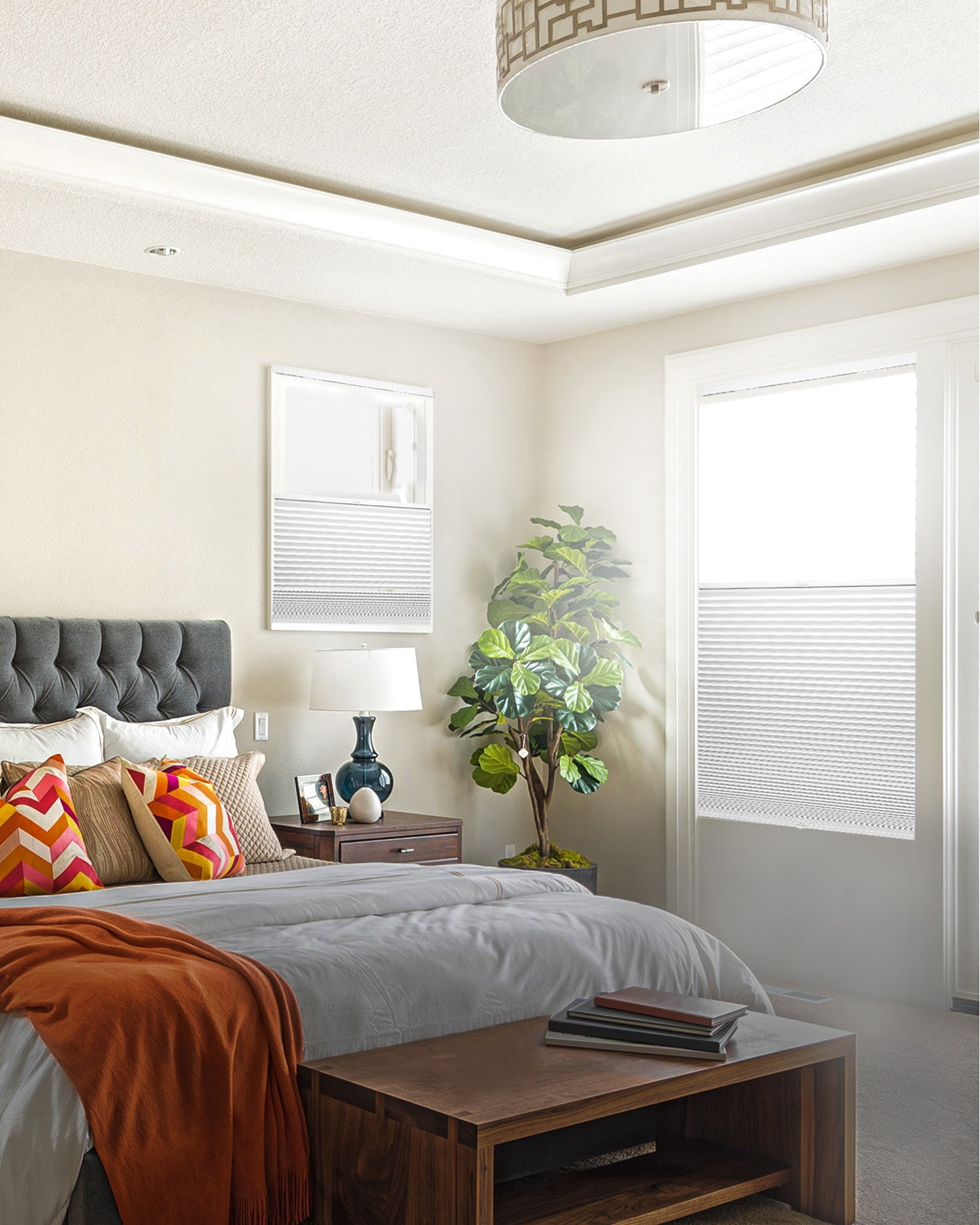 Chicology Cordless Top Down Bottom Up Blackout Cellular Shade Simply White 56.75 in. W x 48 in. L