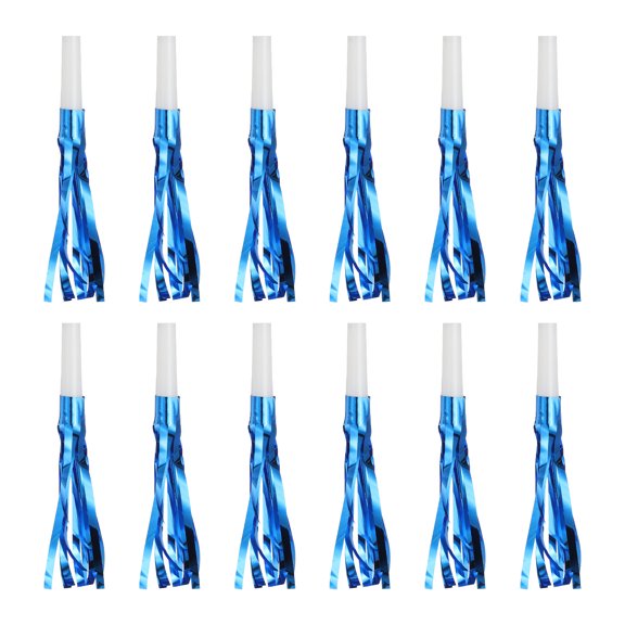 Uxcell 48 Pcs Fringed Noise Makers, Metallic Fringe Party Blowers Party Favors for Sports Events Birthday Parties Graduation Ceremonies Christmas New Year Gift Decorations, Blue