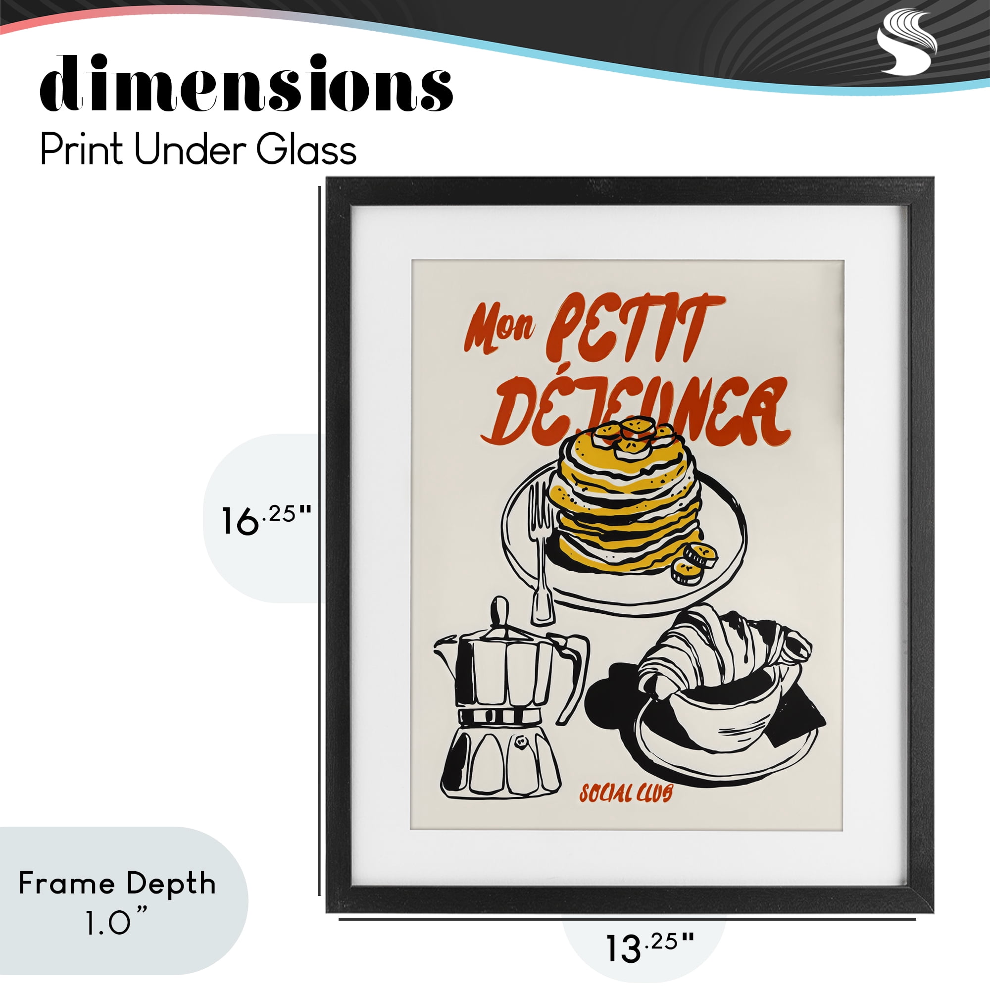 Stupell Industries My Breakfast Pancakes Spread Black Framed Print Under Glass, design by The Prints Vibe