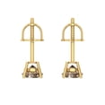 thumbnail image 4 of 0.2 ct Screw-Back Stud Earrings for Women | 3.0mm Round Cut Simulated Champagne Diamond | 18K Yellow Gold, 4 of 5