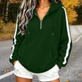 thumbnail image 2 of Lutiedan Oversized Hoodie for Women Long Sleeve Half Zip Fleece Sweatshirts Casual Hooded Athletic Pullover Top with Pockets S-XXL, 2 of 8