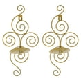 thumbnail image 1 of EeaseMX 2 candelabros de hierro forjado de estilo europeo para colgar en la pared (dorados), 1 of 7