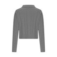 thumbnail image 5 of FRSASU Women's Zip up Cardigan Sweater Long Sleeve Jacket Crewneck Solid Casual Coat Gray, 5 of 7
