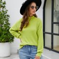 thumbnail image 4 of Suéter de punto de cuello alto de temperamento europeo y americano para mujer 2023 otoño e invierno nuevo jersey de manga larga de color sólido camisa de fondo de punto, 4 of 4