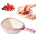 thumbnail image 2 of Compact Colander With Folding Handles Space Saving Design Easy Pour Corners For Draining Vegetables Pasta Fruits (Pink, 10.4*5.5*2.6 in), 2 of 7