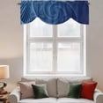 thumbnail image 3 of Tie Up Valances for Windows, Blue Helix Stripes Adjustable Valance Curtains Window Treatment for Living Room, Modern Minimalism Abstract Line Art Rod Pocket Kitchen Curtains & Drapes 42x12 Inch, 3 of 9
