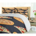 thumbnail image 5 of Ambesonne Italy Duvet Cover Sets, Cartoon Art Pizzas and Slices, 2-Queen, Dark Blue Grey and Multicolor, 5 of 7