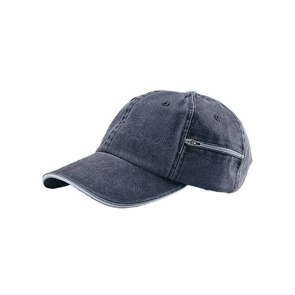LOW PROFILE(UNS)PIGMENT DYED W/ZIPP ADJUSTABLE CAP - Black