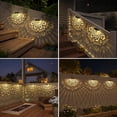 thumbnail image 4 of 6 Pack  Fence Lights Outdoor Wall Lights Plastic  Powered Deck Step Stair Lights Moon Theme Waterproof Fence  Light for Garden Post  Backyard Yard Decor (Black, 6 Pack), 4 of 6