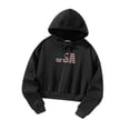 thumbnail image 3 of Sudadera con capucha recortada para mujer, ropa de gimnasio para mujer, sudadera, trajes de otoño, Tops suaves, jersey con cordón para correr, fiesta M, 3 of 8
