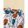 thumbnail image 4 of Spewahor Baby Girls Boys Summer Romper Short Sleeve Baseball Hat Gloves/Baseball Floral Print Playsuit, 4 of 9