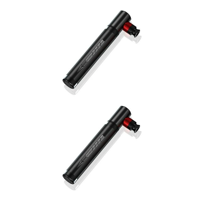QualitChoice Bicycle Pump Portable Mountain Bike Tire Inflator Retractable Dual Valve Basketball Outdoor Riding Pumps with Needle Black 2Set
