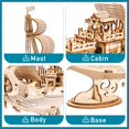 thumbnail image 5 of Rompecabezas de madera 3D YONGSHENG para adultos Barco diplomático japonés, 5 of 5