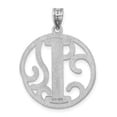 thumbnail image 5 of Auriga Fine Jewelry 925 Sterling Silver Rhodium-plated Fancy Script Letter I Initial Pendant for Women, 5 of 6