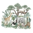 thumbnail image 3 of Pegatinas de pared de animales del bosque, calcomanías de pared de animales, papel tapiz de selva Tropical, decoración de pared para sala de estar y, 3 of 9
