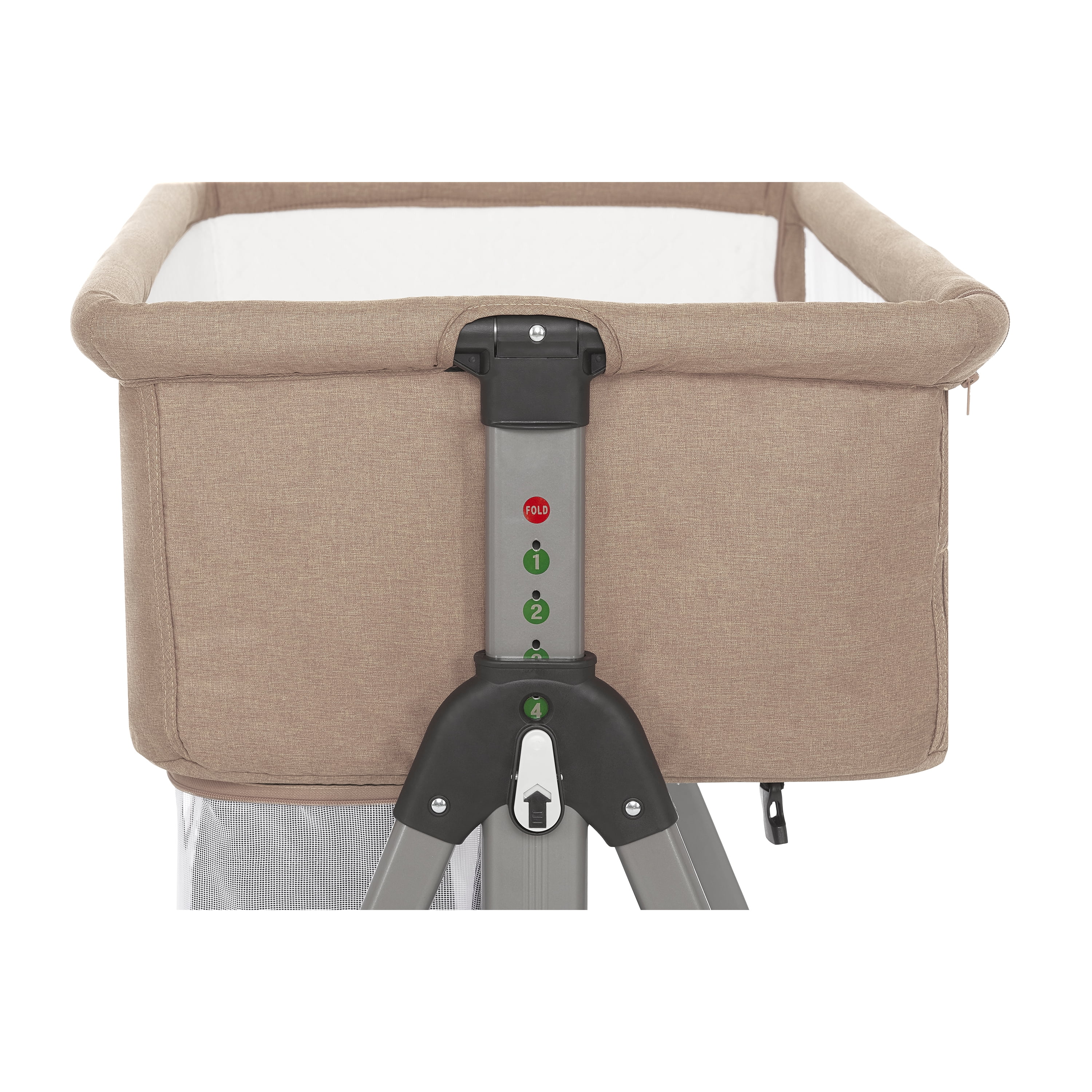 Dream On Me Lotus Bassinet and Bedside Sleeper in Brown, Lightweight, Carry Bag Included